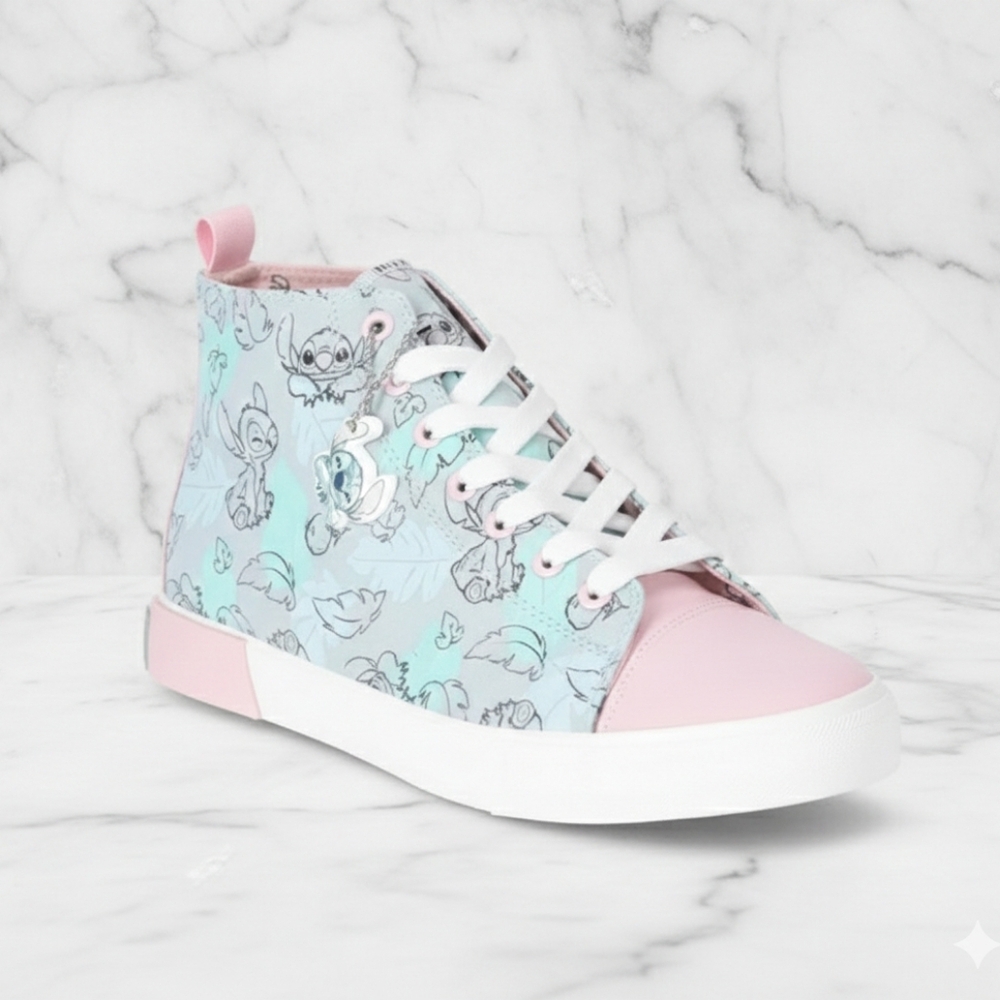 Disney Stitch High-Top Sneakers - Pink and Blue Womens Size 10